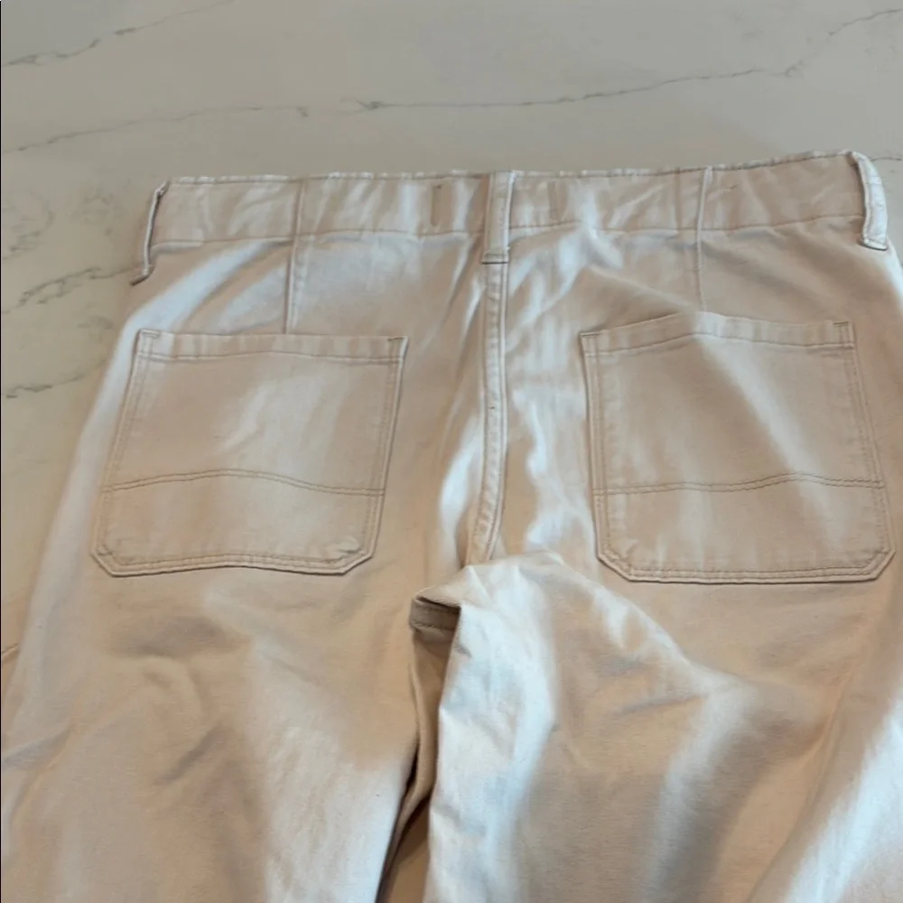 Abercrombie Kids Cream Cargo Pants with Modern Utility Style